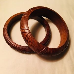 Pair of Vintage Wooden Bangle Bracelets (2/$30 item)